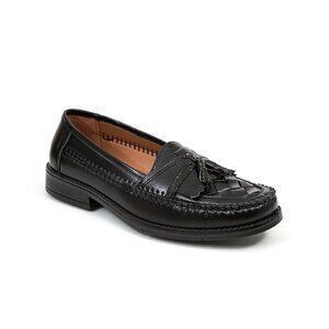Deer Stags Herman Tassel Loafers Mens Black Vegan Leather Memory Foam Size 8.5